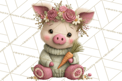 Yarn Animal Easter Clipart, Knitted Plush Easter Animals Png Product Image 4