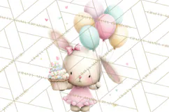 Pastel Birthday Clipart, Cute Party Animals PNG Product Image 4