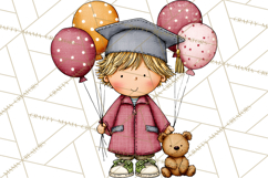 Kids Graduation Clipart PNG, Preschool Kindergarten Kids Product Image 4