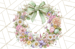 Spring Wreath Clipart PNG, Easter Wreath Clip Art Product Image 3