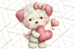 Valentine Clipart PNG, Cute Critters Hearts, Puppies Kittens Product Image 5