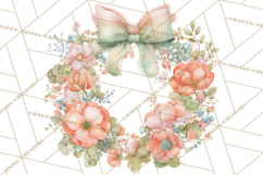 Spring Wreath Clipart PNG, Easter Wreath Clip Art Product Image 2