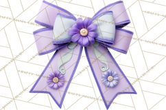 Easter Bow Clipart, Pastel Ribbon Bows, Floral Png Product Image 2