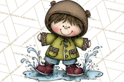 Spring Kids Clipart Playing Outdoors, Summer Children Png Product Image 3