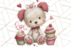 Valentine Clipart PNG, Cute Critters Hearts, Puppies Kittens Product Image 3