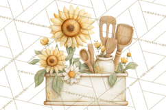 Farmhouse Sunflower Kitchen Clipart, Sunflower Kitchen Png Product Image 4