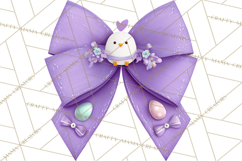 Easter Bow Clipart, Pastel Ribbon Bows, Floral Png Product Image 5