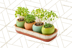 Early Spring Garden Cottagecore PNG, Seedling Terracotta Product Image 5