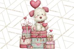 Valentine Clipart PNG, Cute Critters Hearts, Puppies Kittens Product Image 5