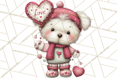 Valentine Clipart PNG, Cute Critters Hearts, Puppies Kittens Product Image 3