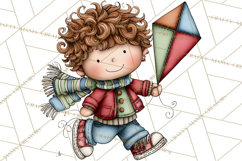 Spring Kids Clipart Playing Outdoors, Summer Children Png Product Image 3