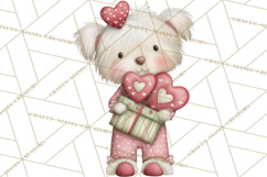 Valentine Clipart PNG, Cute Critters Hearts, Puppies Kittens Product Image 4