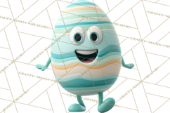 Cute Easter Egg Characters PNG, Adorable Spring Egg Clipart Product Image 5