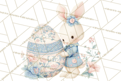 Chinoiserie Easter Clipart, Cute Elegant Bunny Easter Png Product Image 5