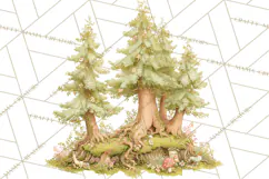 Whimsical Trees Clipart, Woodland Forest PNG, Wooden Png Product Image 5