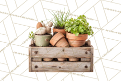 Early Spring Garden Cottagecore PNG, Seedling Terracotta Product Image 5