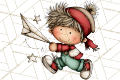 Spring Kids Clipart Playing Outdoors, Summer Children Png Product Image 5