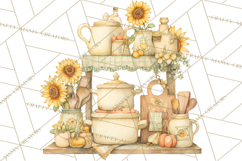 Farmhouse Sunflower Kitchen Clipart, Sunflower Kitchen Png Product Image 5