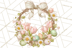 Spring Wreath Clipart PNG, Easter Wreath Clip Art Product Image 2