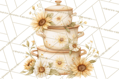 Farmhouse Sunflower Kitchen Clipart, Sunflower Kitchen Png Product Image 2