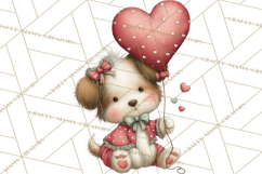 Valentine Clipart PNG, Cute Critters Hearts, Puppies Kittens Product Image 2