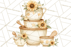 Farmhouse Sunflower Kitchen Clipart, Sunflower Kitchen Png Product Image 3
