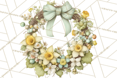 Spring Wreath Clipart PNG, Easter Wreath Clip Art Product Image 4