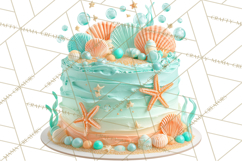 Under the Sea Birthday Party Clipart, Ocean Celebration Png Product Image 4