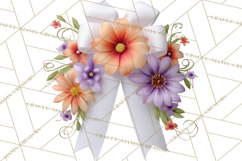 Easter Bow Clipart, Pastel Ribbon Bows, Floral Png Product Image 4