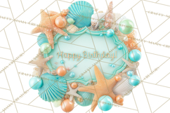 Under the Sea Birthday Party Clipart, Ocean Celebration Png Product Image 5