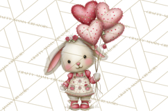 Valentine Clipart PNG, Cute Critters Hearts, Puppies Kittens Product Image 5