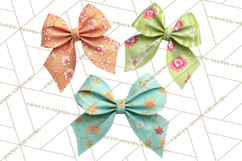 Easter Bow Clipart, Pastel Ribbon Bows, Floral Png Product Image 5
