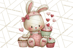 Valentine Clipart PNG, Cute Critters Hearts, Puppies Kittens Product Image 2