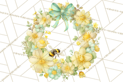 Spring Wreath Clipart PNG, Easter Wreath Clip Art Product Image 4