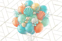 Under the Sea Birthday Party Clipart, Ocean Celebration Png Product Image 4