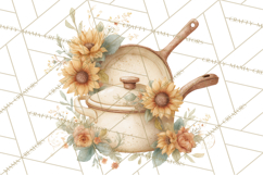 Farmhouse Sunflower Kitchen Clipart, Sunflower Kitchen Png Product Image 5