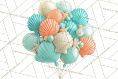Under the Sea Birthday Party Clipart, Ocean Celebration Png Product Image 5
