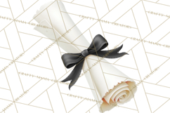 Graduation Diploma Clipart PNG, Classic Diploma Scroll Product Image 2