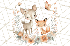 Soft Woodland Baby Clipart, Neutral Baby Shower PNG Product Image 2