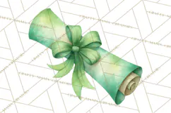 Watercolor Graduation Diploma Clipart PNG, Diploma Scroll Product Image 2