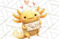 Valentine Axolotl Clipart PNG, Cute Axolotl Valentine Product Image 2