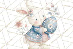 Chinoiserie Easter Clipart, Cute Elegant Bunny Easter Png Product Image 2