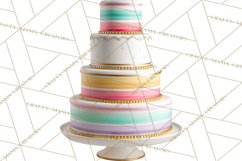Birthday Cake Clipart, Tiered Cake PNG, Drip Cake PNG Product Image 2