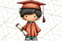 Kids Graduation Clipart PNG, Preschool Kindergarten Kids Product Image 2