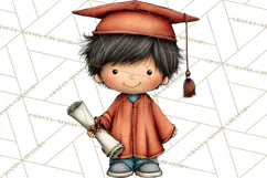 Kids Graduation Clipart PNG, Preschool Kindergarten Kids Product Image 2