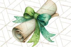 Watercolor Graduation Diploma Clipart PNG, Diploma Scroll Product Image 3