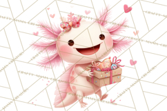 Valentine Axolotl Clipart PNG, Cute Axolotl Valentine Product Image 4