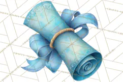 Watercolor Graduation Diploma Clipart PNG, Diploma Scroll Product Image 4