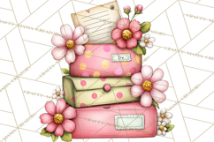 Spring Letters Mail Clipart PNG, Floral Envelopes Stamps Product Image 5