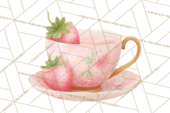 Strawberry Bakery Clipart, Cute Strawberry Pastries Png Product Image 5